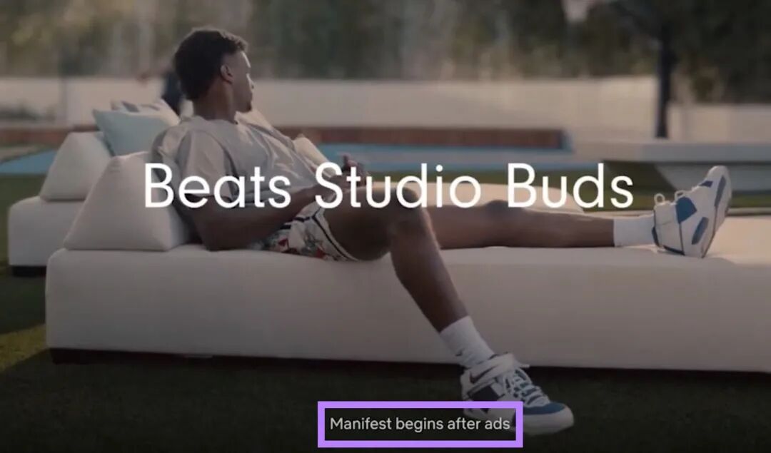 Netflix 节目前播放的“Beats”视频广告。